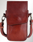 Spaghetti Western Swc214Cg Sling Vintage Handmade Drum Dyed Genuine European Cowhide Leather Women Bag Western Handbag Purse