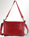 Spaghetti Western Swc174Rd Cross Body I Vintage Handmade Drum Dyed Genuine European Cowhide Leather Women Bag Western Handbag Purse