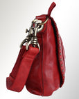 Spaghetti Western Swc174Rd Cross Body I Vintage Handmade Drum Dyed Genuine European Cowhide Leather Women Bag Western Handbag Purse
