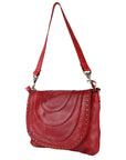 Spaghetti Western Swc174Rd Cross Body I Vintage Handmade Drum Dyed Genuine European Cowhide Leather Women Bag Western Handbag Purse