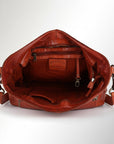 Spaghetti Western Swc180Org Hobo Vintage Handmade Drum Dyed Genuine European Cowhide Leather Women Bag Western Handbag Purse