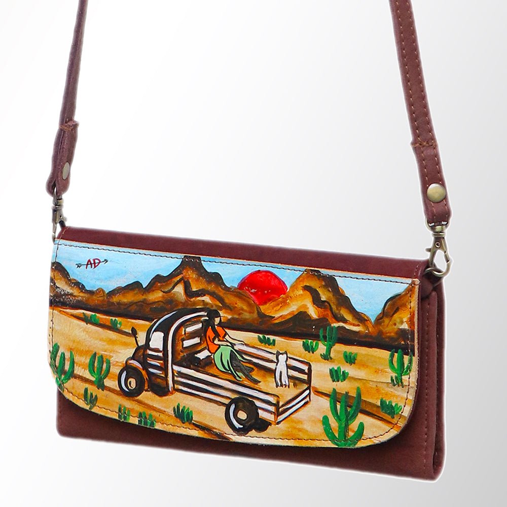 American Darling Wallet Hair on Full Grain Genuine Leather Western Women Bag | Handbag Purse Travel Clutch