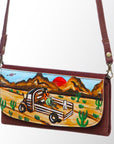 American Darling Wallet Hair on Full Grain Genuine Leather Western Women Bag | Handbag Purse Travel Clutch