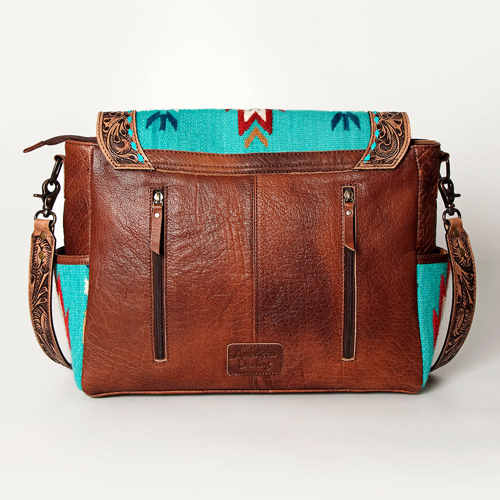 ADBG842D American Darling Hand Tooled Saddle Blanket Genuine Leather Women Bag Western Handbag Purse