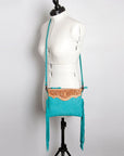 American Darling Western Small Crossbody Bag – Genuine Hair-On Cowhide Leather with Fringes, Adjustable Strap, Handcrafted in Texas