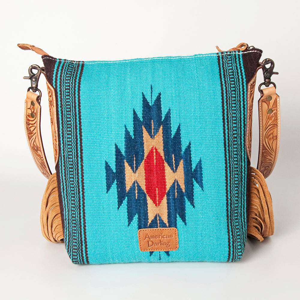 American Darling Saddle Blanket Genuine Leather Women Bag Western Handbag Purse
