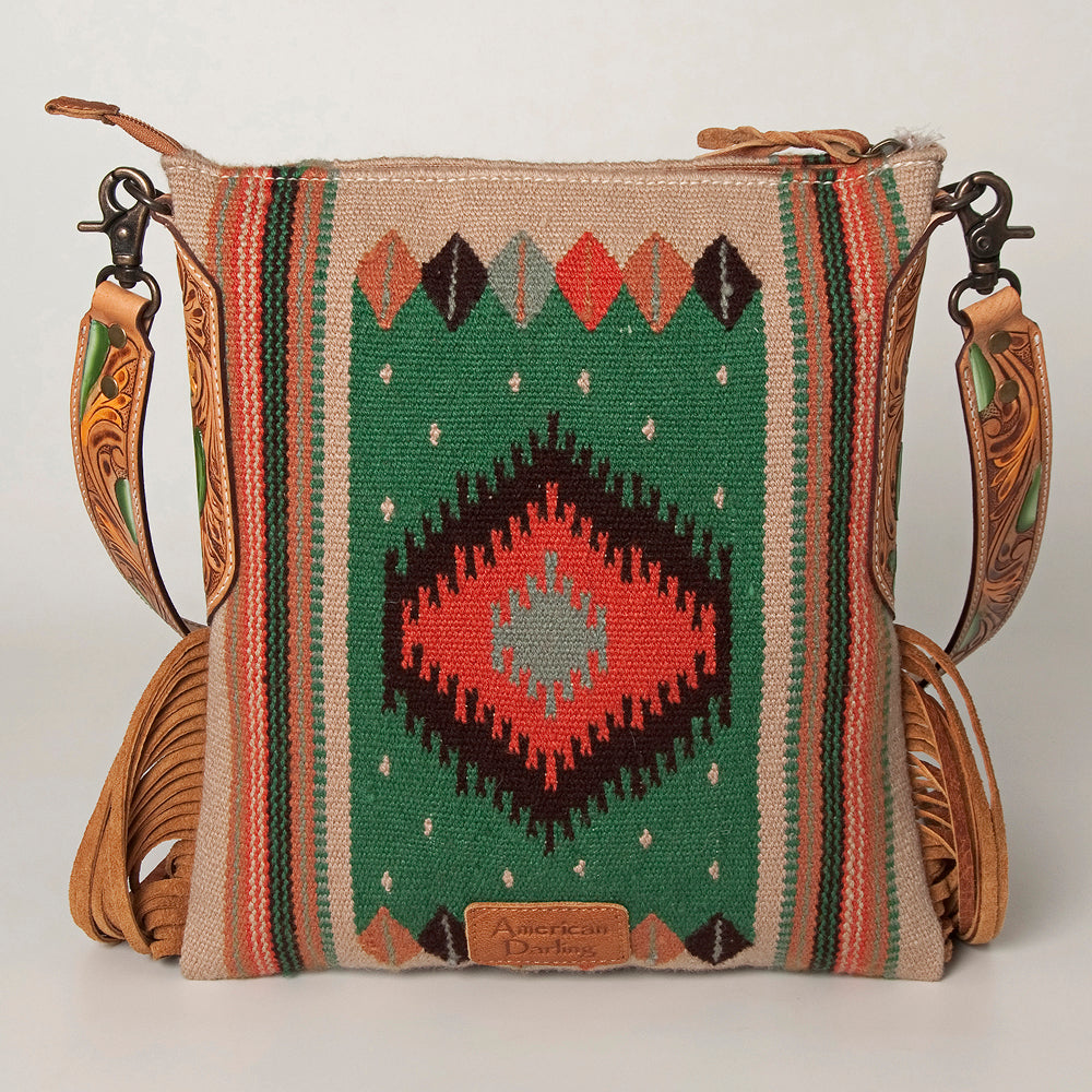 American Darling Saddle Blanket Genuine Leather Women Bag Western Handbag Purse