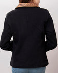 ADBZ013 Genuine leather Hand tooled hand carved Women Blazer dress jacket ladies Girl