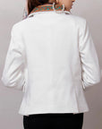ADBZ016 Genuine leather Hand tooled hand carved Women Blazer dress jacket ladies Girl