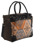 OHLAY KB322 TOTE Upcycled Canvas Hair-on Genuine Leather women bag western handbag purse