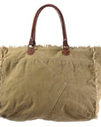 OHLAY KB334 TOTE Upcycled Canvas Genuine Leather women bag western handbag purse