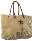 OHLAY KB334 TOTE Upcycled Canvas Genuine Leather women bag western handbag purse