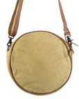 OHLAY KB329 Canteen Upcycled Canvas Genuine Leather women bag western handbag purse