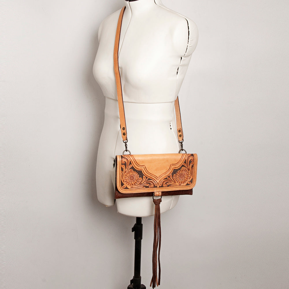 American Darling ADBG908 Small Crossbody Hand Tooled Genuine Leather Women Bag Western Handbag Purse