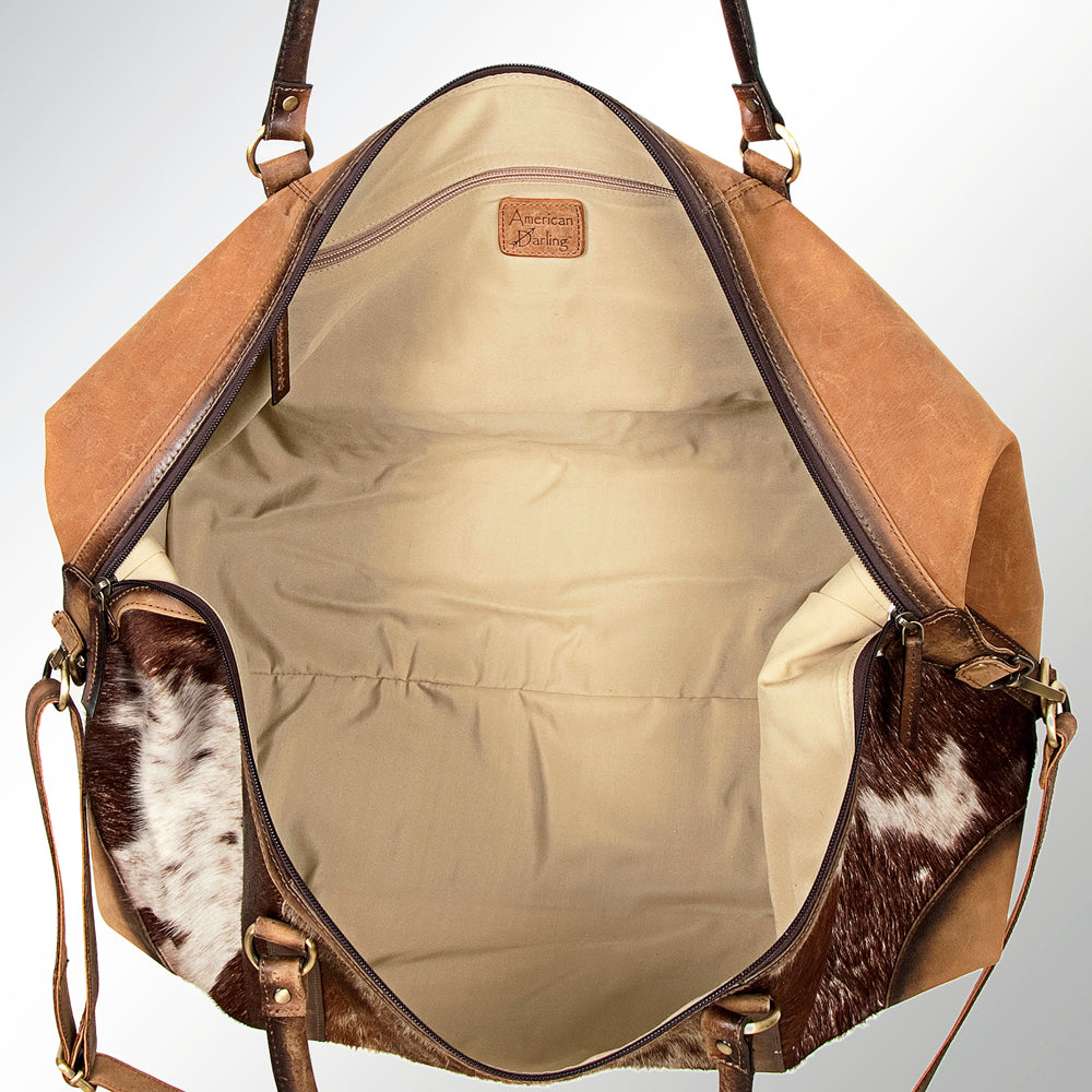 American Darling Duffel Hair On Genuine Leather Women Bag Western Handbag Purse| | Duffle Weekend