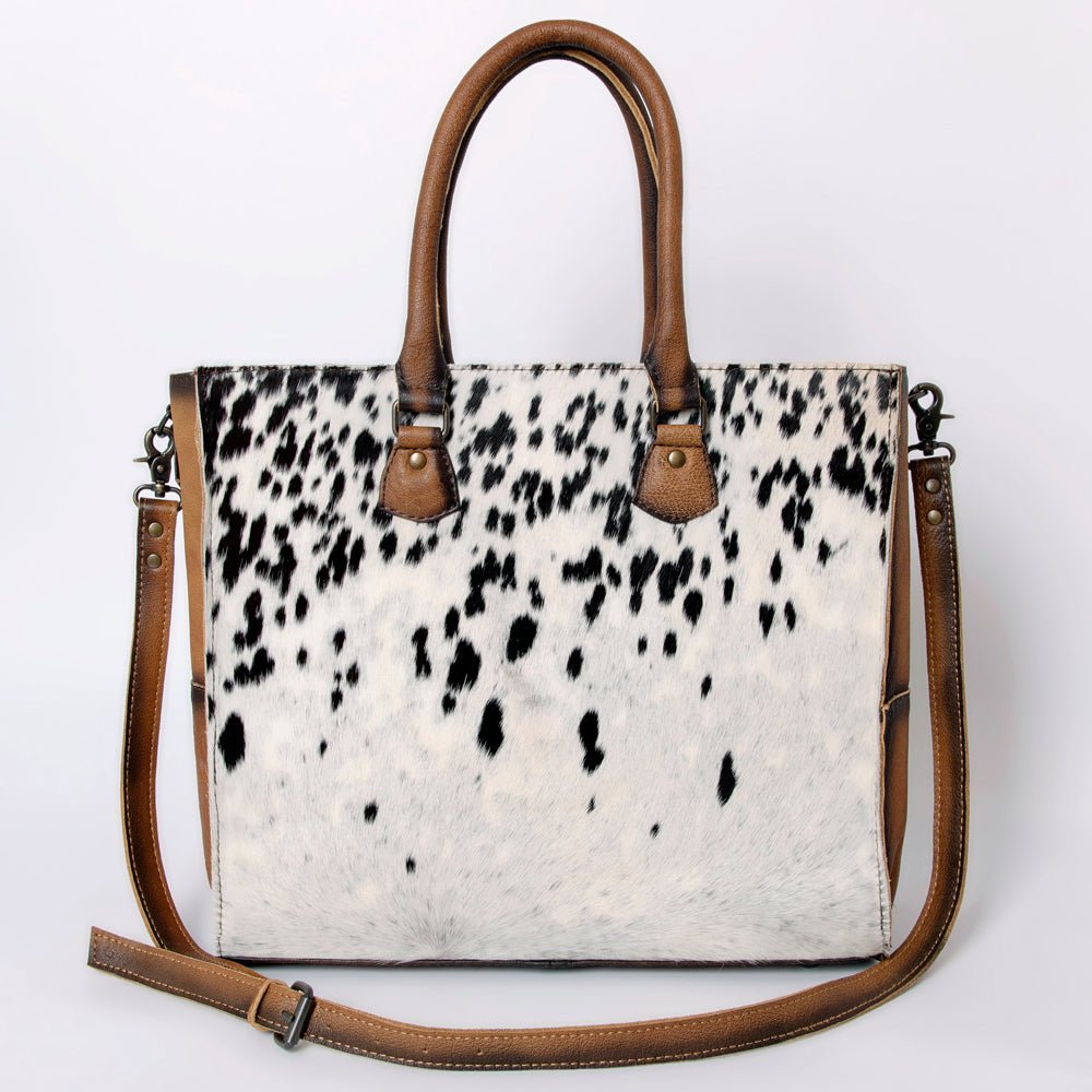 Hair On Leather Tote Bag Western Style Handbag