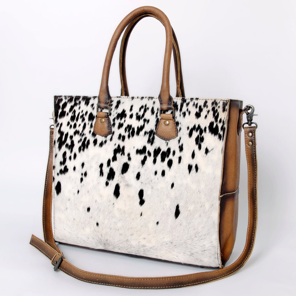 Hair On Leather Tote Bag Western Style Handbag