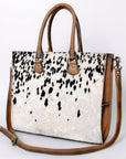 Hair On Leather Tote Bag Western Style Handbag