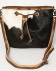 American Darling ADBG920 Bucket Hair-On Genuine Leather Women Bag Western Handbag Purse