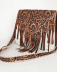 American Darling ADBGI153 Large Crossbody Hand Tooled Hair-On Genuine Leather Women Bag Western Handbag Purse
