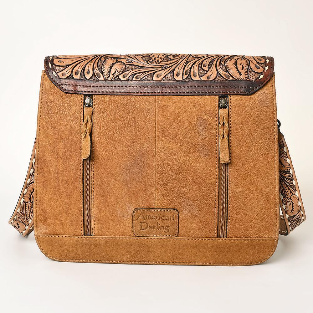 American Darling ADBGI155 Messenger Hand Tooled Genuine Leather Women Bag Western Handbag Purse