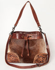 American Darling Bucket Hair on Genuine Leather Western Women Bag Handbag Purse | Travel Bags College Casual