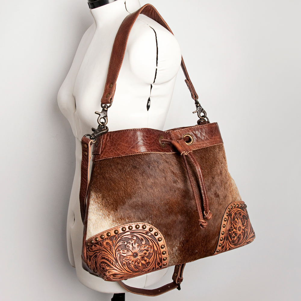 American Darling Bucket Hair on Genuine Leather Western Women Bag Handbag Purse | Travel Bags College Casual