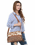 American Darling Cross Body I Hand Tooled Hair On Genuine Leather Women Bag Western Handbag Purse