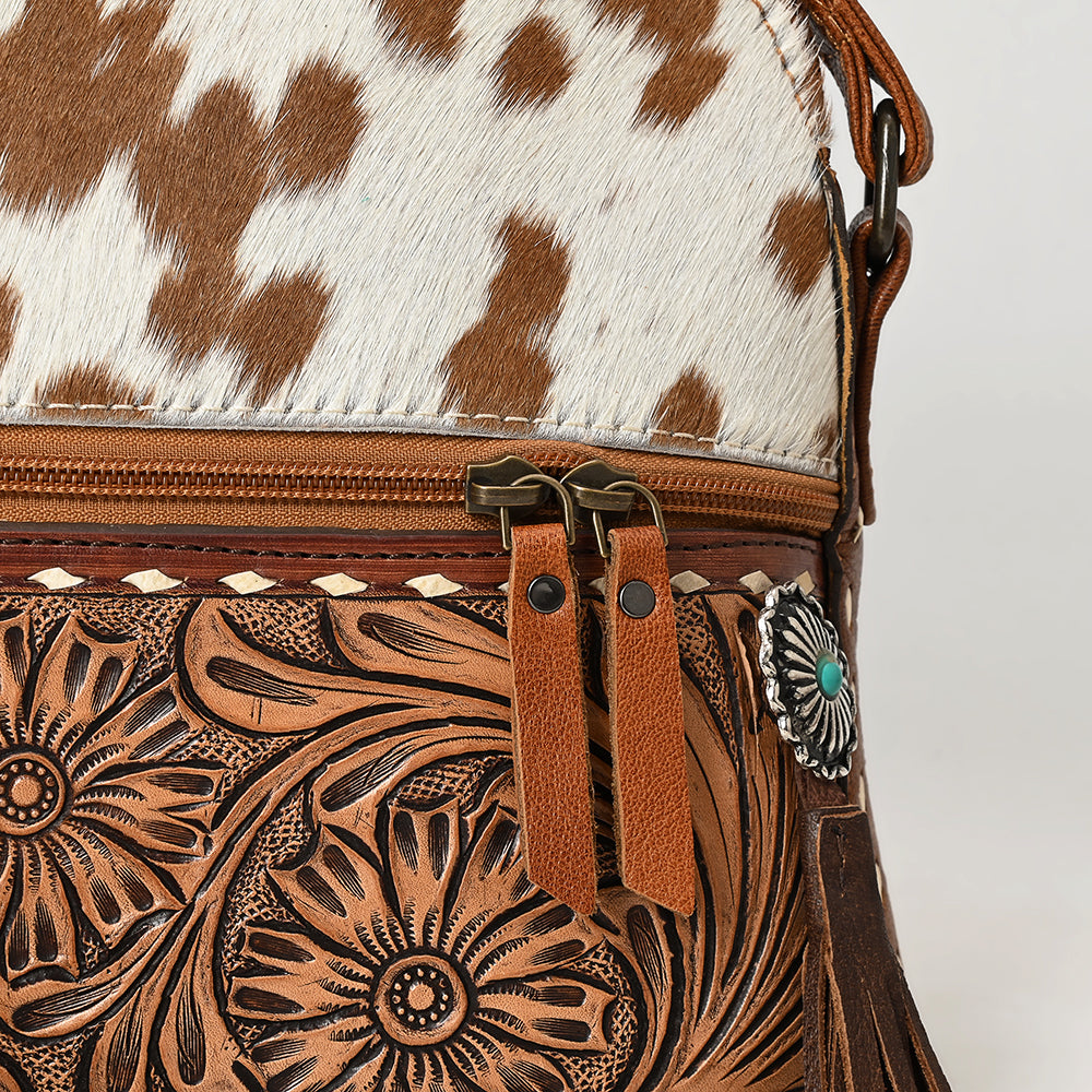 American Darling ADBG931 Crossbody Hand Tooled Hair-On Genuine Leather Women Bag Western Handbag Purse