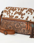 American Darling Cross Body I Hand Tooled Hair On Genuine Leather Women Bag Western Handbag Purse