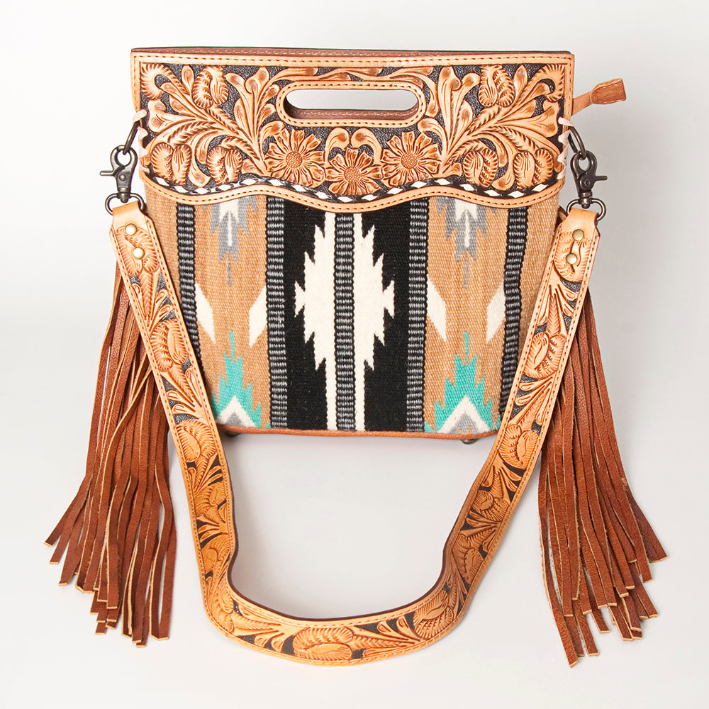 American Darling Clutch Hand Tooled Hair On Genuine Leather Women Bag Western Handbag Purse
