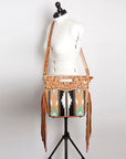 American Darling Clutch Hand Tooled Hair On Genuine Leather Women Bag Western Handbag Purse