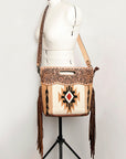 American Darling Clutch Hand Tooled Saddle Blanket Fabric Genuine Leather Western Women Bag Handbag Purse | Purses for Cute
