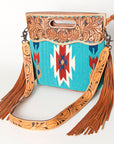 American Darling Clutch Hand Tooled Hair On Genuine Leather Women Bag Western Handbag Purse