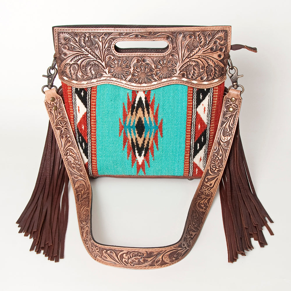 American Darling Clutch Hand Tooled Hair On Genuine Leather Women Bag Western Handbag Purse