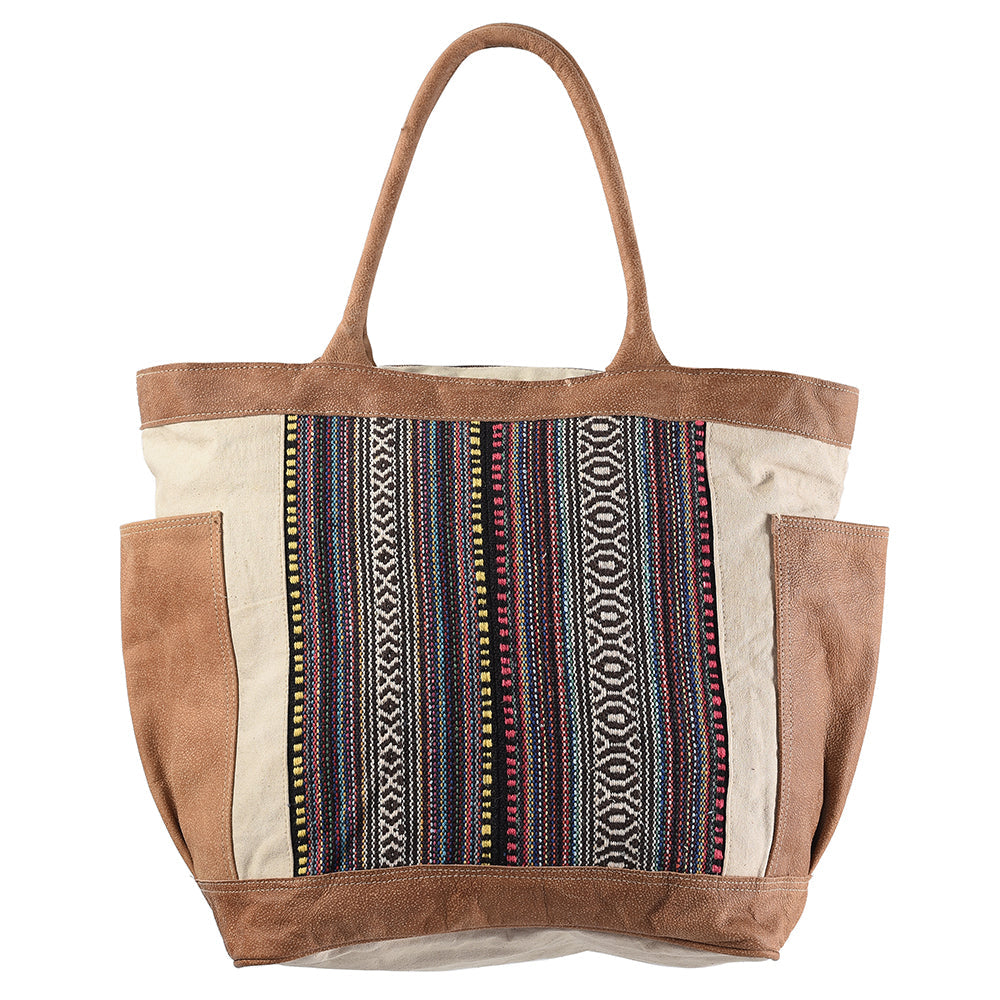 OHLAY KB312 TOTE Upcycled Wool Upcycled Canvas Genuine Leather women bag western handbag purse