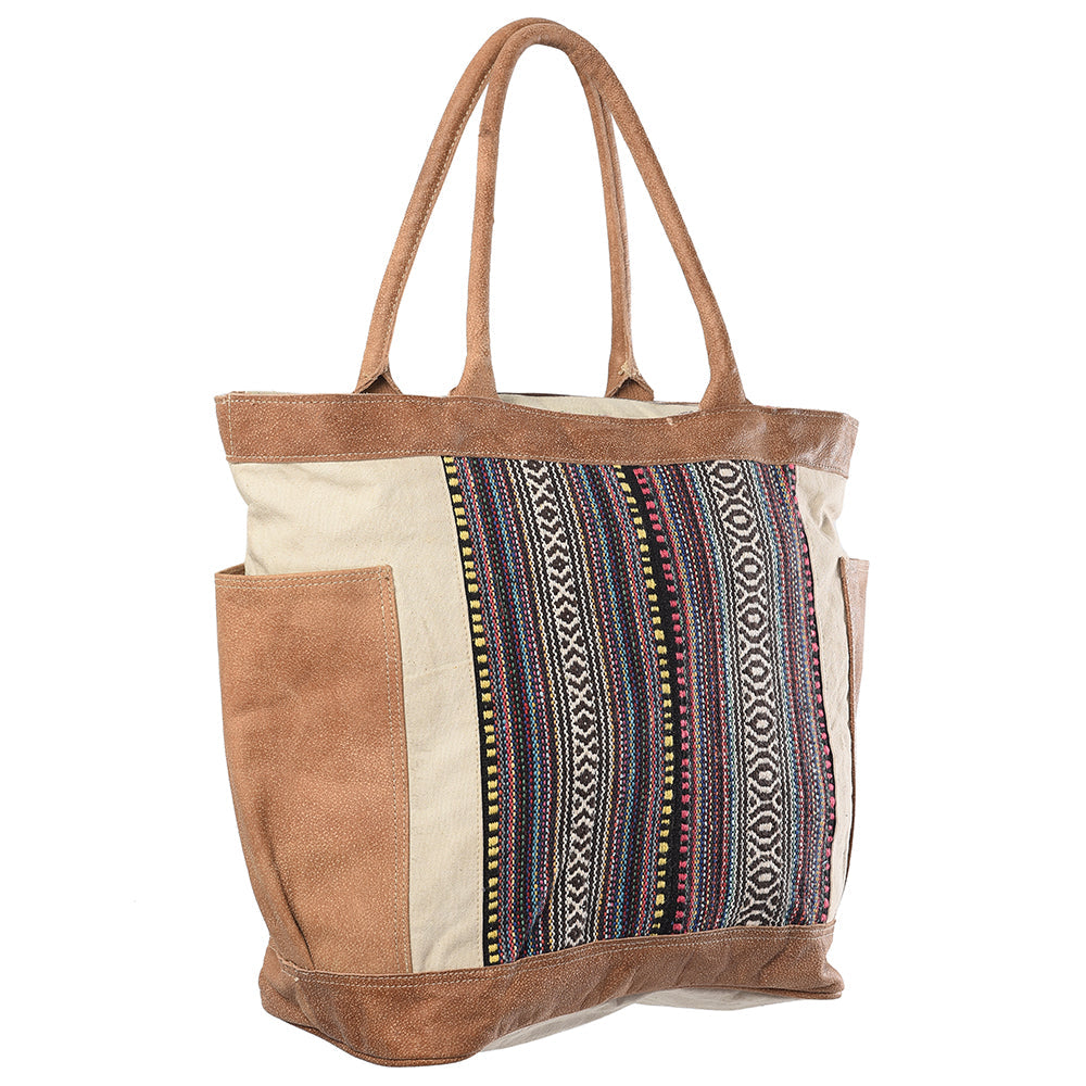 OHLAY KB312 TOTE Upcycled Wool Upcycled Canvas Genuine Leather women bag western handbag purse