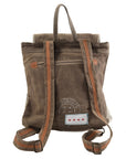 OHLAY KB318 Backpack Upcycled Canvas Genuine Leather women bag western handbag purse