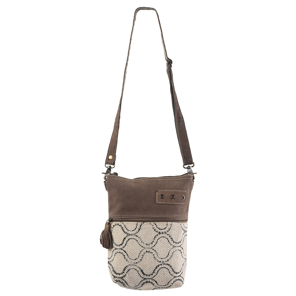 OHLAY KB319 Cross Body Upcycled Wool Upcycled Canvas Genuine Leather women bag western handbag purse