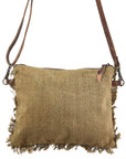 OHLAY KB335 Cross Body Upcycled Canvas Genuine Leather women bag western handbag purse