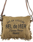 OHLAY KB335 Cross Body Upcycled Canvas Genuine Leather women bag western handbag purse