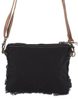 OHLAY KB336 Cross Body Upcycled Canvas Genuine Leather women bag western handbag purse