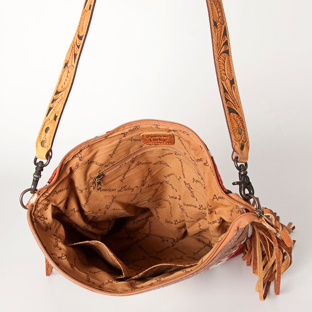 American Darling Signature Crossbody Hand Tooled Saddle Blanket Genuine Leather Women Bag Western Handbag Purse