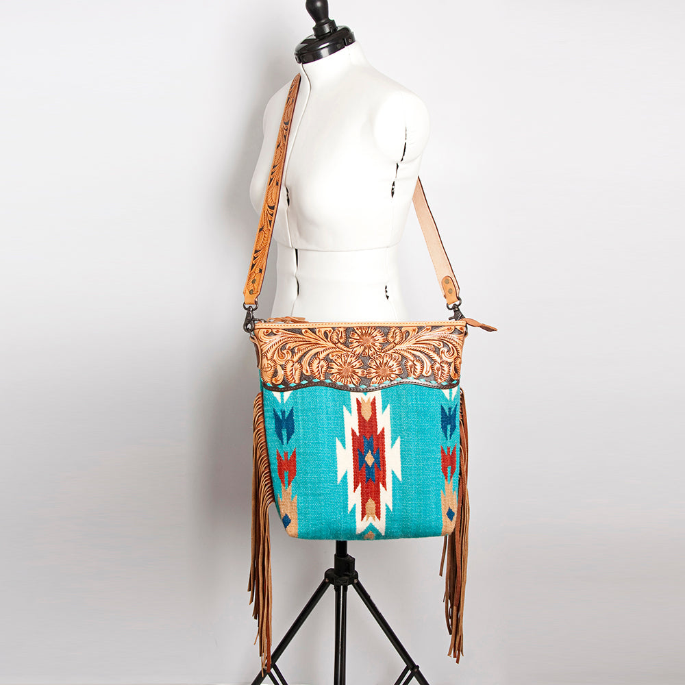 American Darling Signature Crossbody Hand Tooled Saddle Blanket Genuine Leather Women Bag Western Handbag Purse