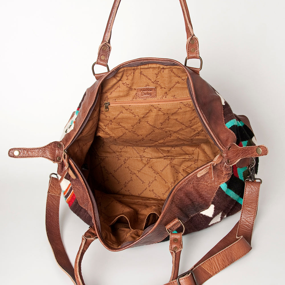American Darling Duffel Saddle Blanket Genuine Leather Women Bag Western Handbag Purse