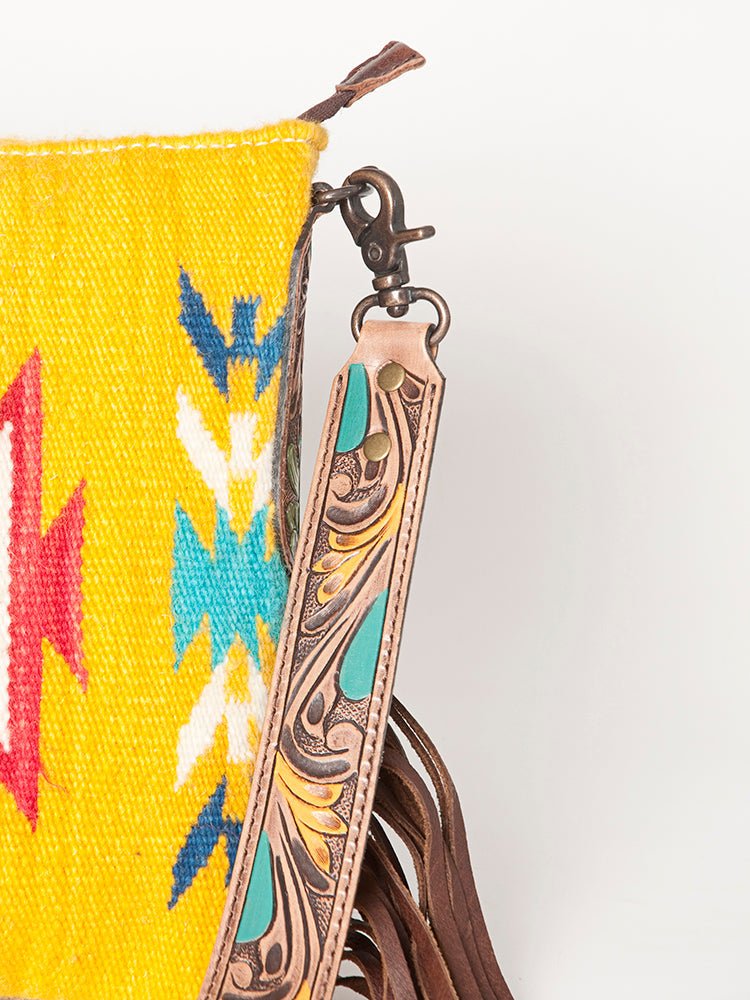 American Darling Hand Tooled Saddle Blanket Genuine Leather Women Bag Western Handbag Purse