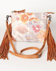 American Darling Western Small Crossbody Bag – Genuine Hair-On Cowhide Leather with Fringes, Adjustable Strap, Handcrafted in Texas