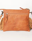 American Darling Western Small Crossbody Bag – Genuine Hair-On Cowhide Leather with Fringes, Adjustable Strap, Handcrafted in Texas