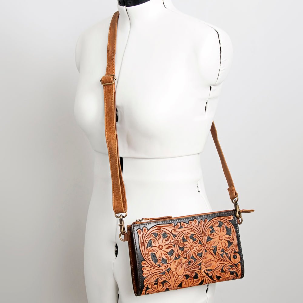 American Darling Small Crossbody Beautifully Hand Tooled Genuine