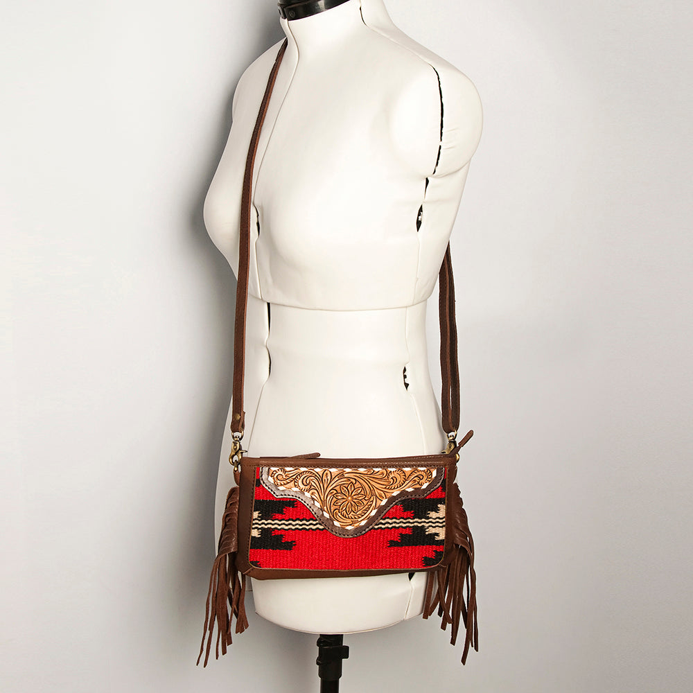 American Darling Small Crossbody Hand Tooled Saddle Blanket Genuine Leather Women Bag Western Handbag Purse